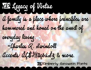 KG Legacy of Virtue font