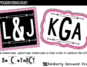 KG Modern Monogram font