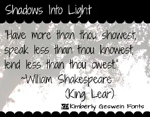 Shadows Into Light font