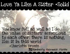 Love Ya Like A Sister font