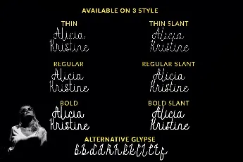 Alica Kristine Bold Slant font