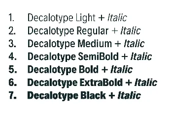 Decalotype font