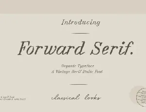 Forward Serif font