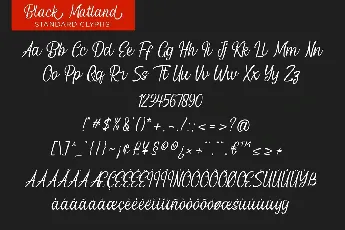 Blcak Matland font