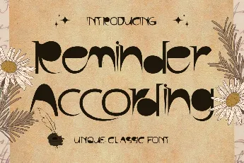 Reminder According Demo font