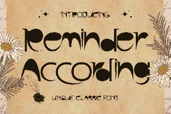 Reminder According Demo font