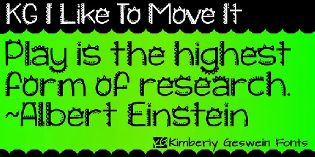 KG I Like To Move It font