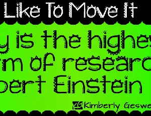 KG I Like To Move It font