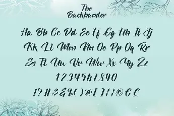 The Backhander font