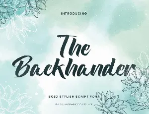 The Backhander font