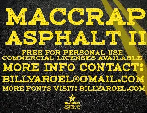maccrap asphalt II PERSONAL USE font