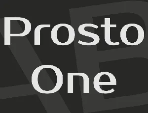 Prosto One font