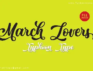 March Lovers Script font