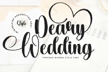 Deary Wedding Calligraphy font