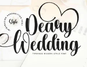 Deary Wedding Calligraphy font