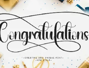 Congratulations Script font