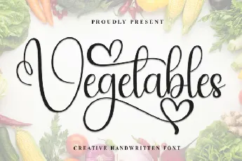 Vegetables Calligraphy font