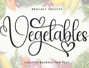 Vegetables Calligraphy font