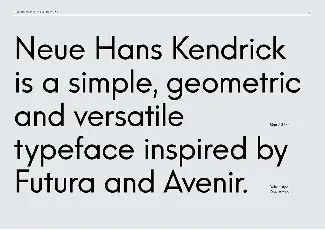 Neue Hans Kendrick Free font