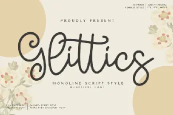 Glittics font