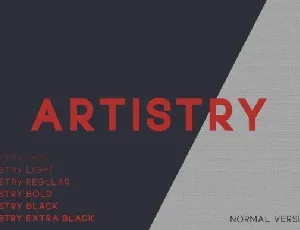 Artistry Family font