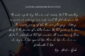 Glowing Signature font