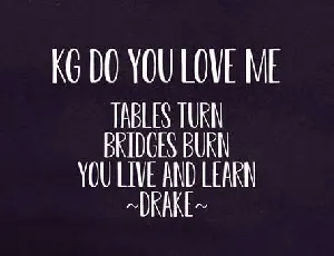 KG Do You Love Me font