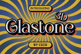 Glastone 3D font