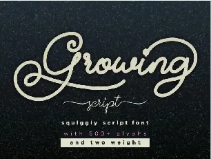 Growing Handwritten font