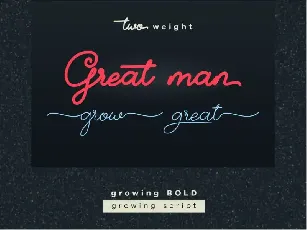 Growing Handwritten font