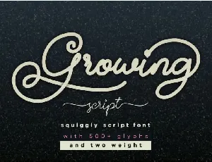 Growing Handwritten font