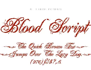 Blood Script font