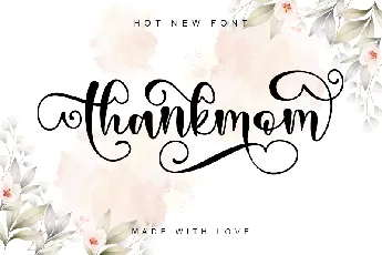 Thankmom - personal use font