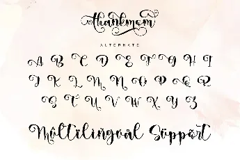 Thankmom - personal use font