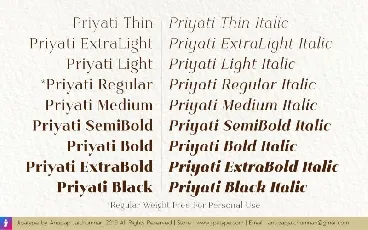 Priyati Serif font