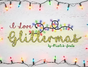 I Love Glittermas font