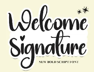 Welcome Signature font