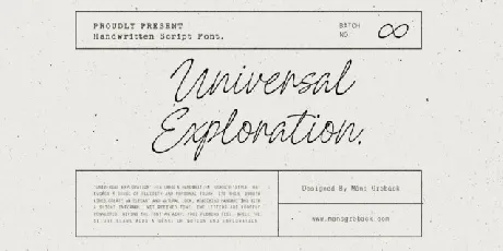 Universal Exploration Script font