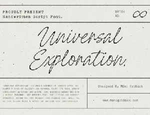 Universal Exploration Script font