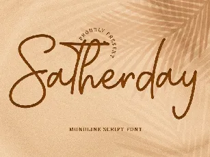 Satherday - Personal Use font