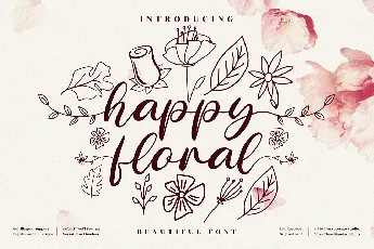 happy floral font