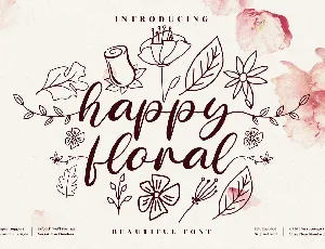 happy floral font