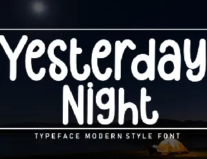 Yesterday Night Display font