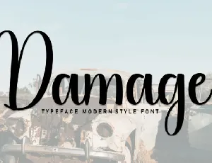 Damage Script font