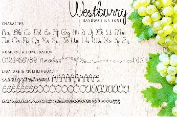 Westburry Handwritten font