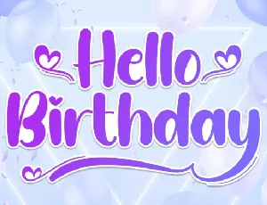 Hello Birthday Script font