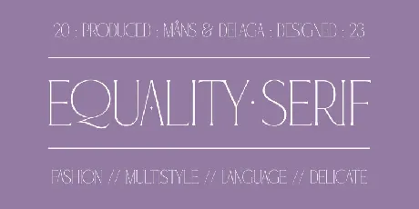 Equality Serif font