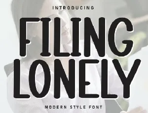 Filing Lonely Display font