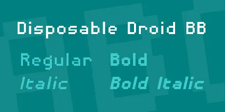 Disposable Droid BB font