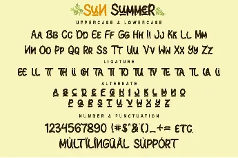 Sun Summer - Personal Use font